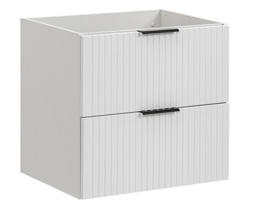 Meuble sous-vasque suspendu 2 tiroirs ADEL – Design rainuré - Photo n°1