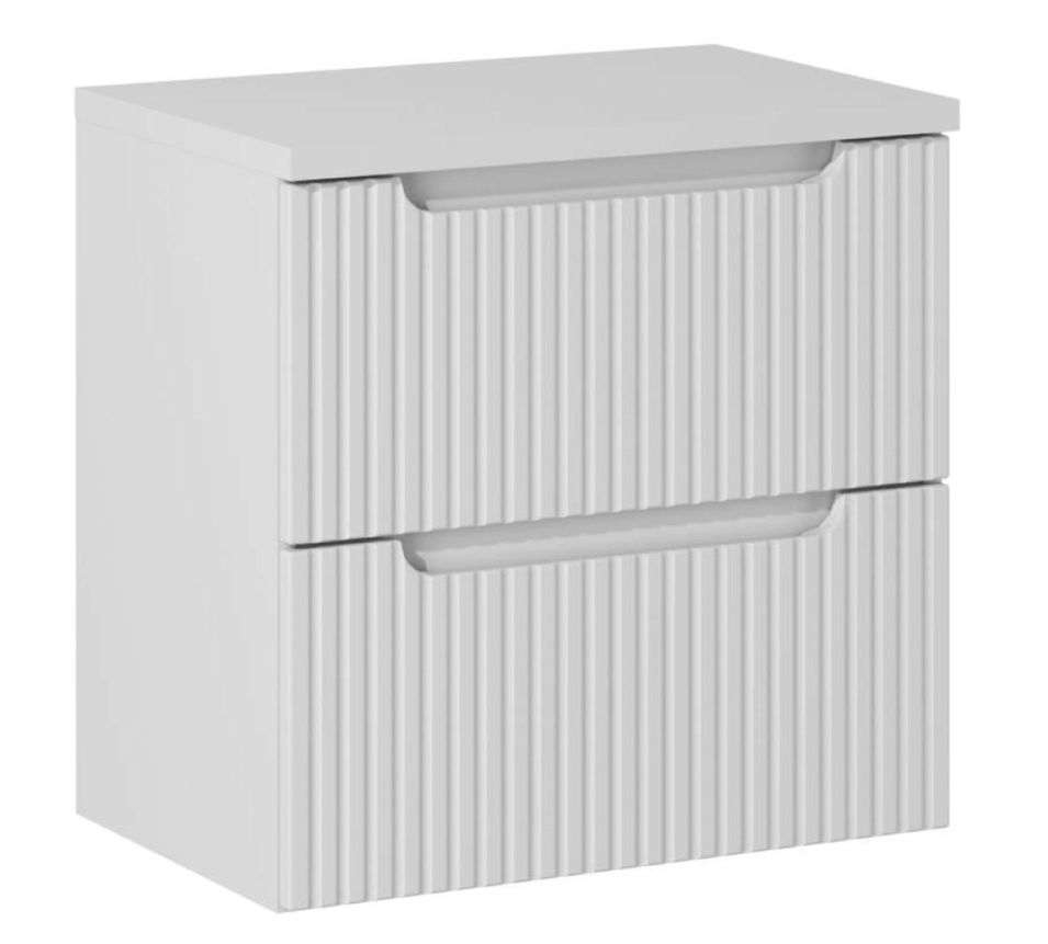 Meuble sous vasque suspendu 2 tiroirs avec plan NOVA BLANC - Photo n°1