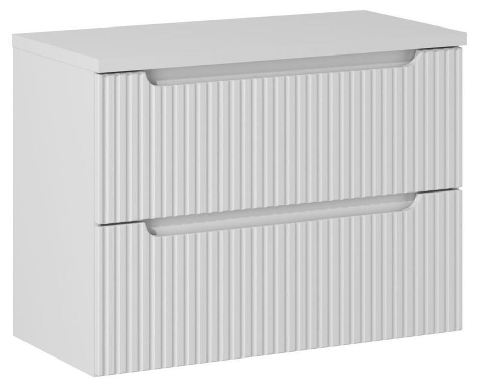 Meuble sous vasque suspendu 2 tiroirs avec plan NOVA BLANC - Photo n°1