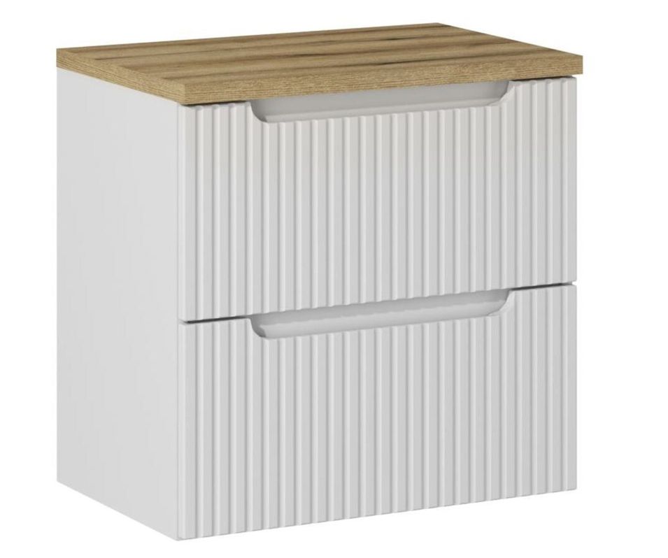 Meuble sous vasque suspendu 2 tiroirs avec plan NOVA BLANC - Photo n°1