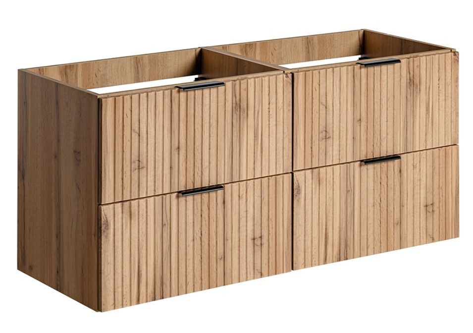 Meuble sous-vasque suspendu 4 tiroirs ADEL 120 cm – Design rainuré - Photo n°1