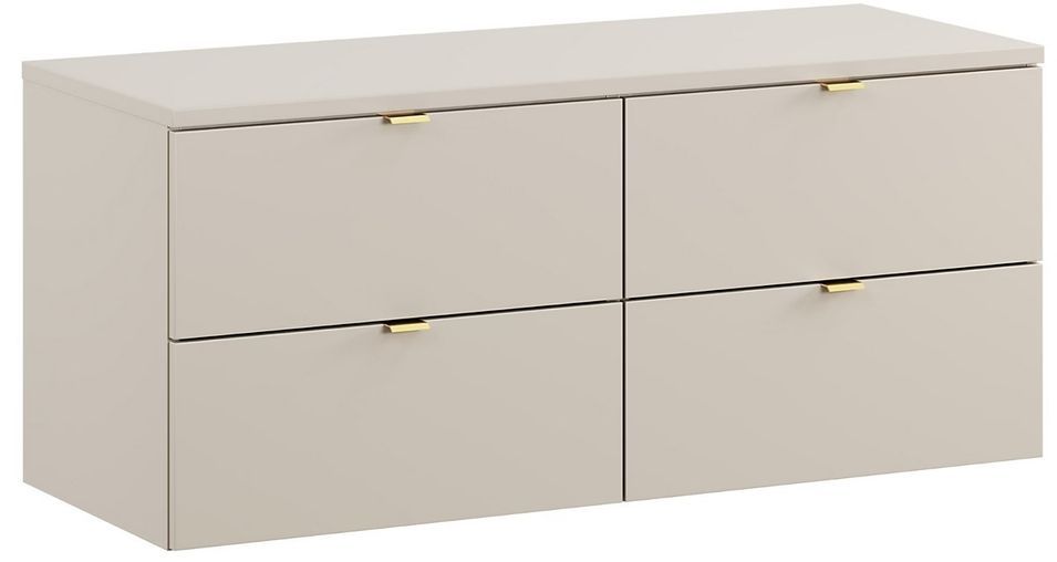 Meuble sous vasque suspendu DALIA Cachemire 120 cm avec plan de travail – 4 tiroirs - Photo n°1