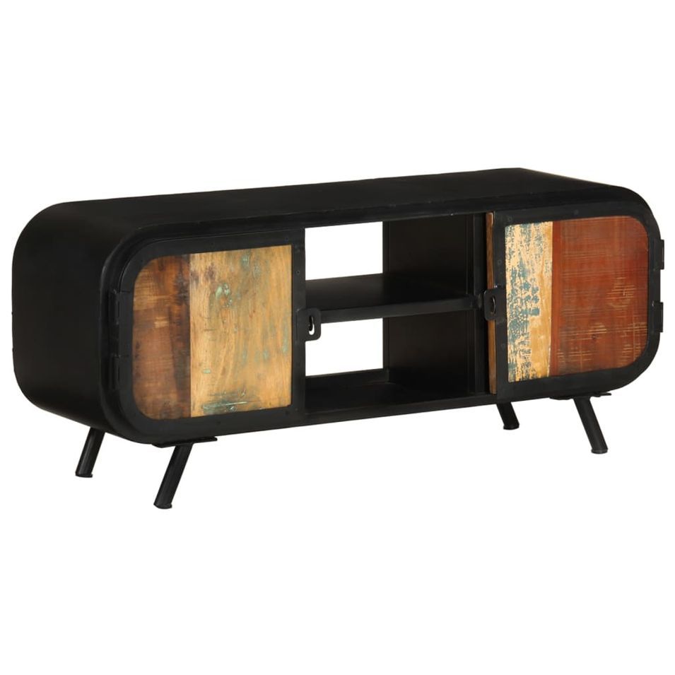 Meuble TV 110x30x45 cm Bois de récupération massif 2 - Photo n°1