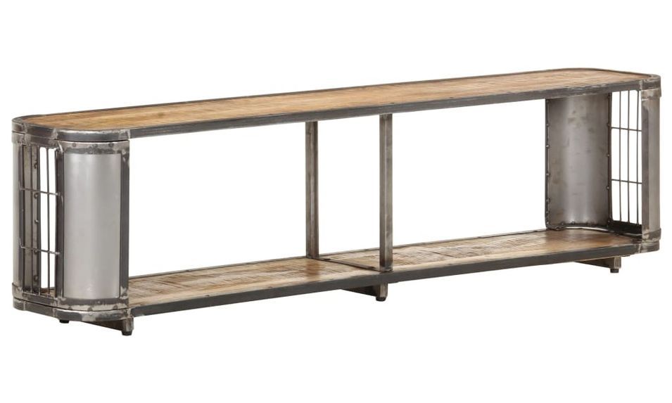 Meuble TV 150x30x40 cm Bois massif de manguier Kizzo 150 - Photo n°1