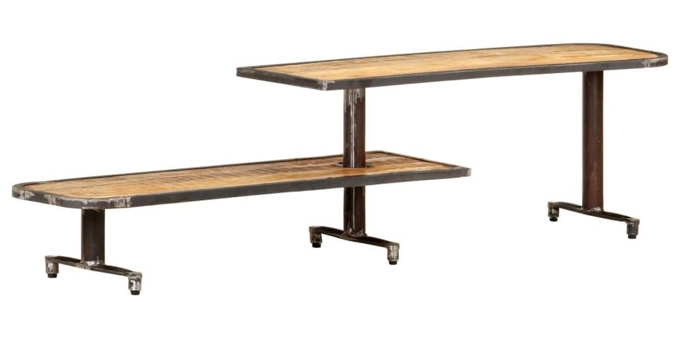 Meuble TV 160x30x40 cm Bois de manguier massif Kizzo 160 - Photo n°1