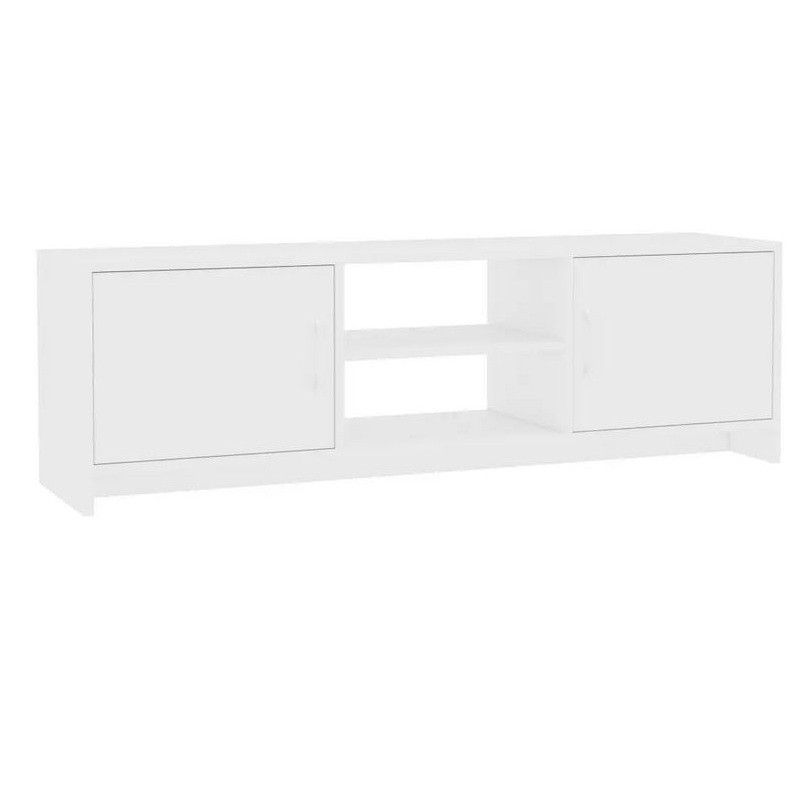 Meuble TV 2 portes bois blanc Maylin 120 cm - Photo n°1