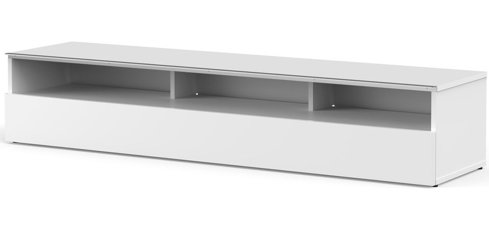 Meuble TV 3 niches mélaminé blanc Las Vegas 160 cm - Photo n°1