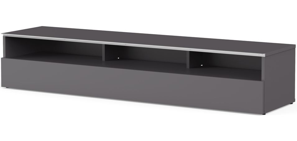 Meuble TV 3 niches mélaminé gris Los Angeles 160 cm - Photo n°1
