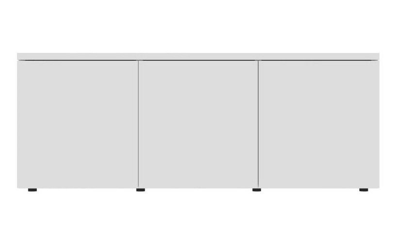 Meuble TV 3 tiroirs bois blanc brillant Onic 80 cm - Photo n°1