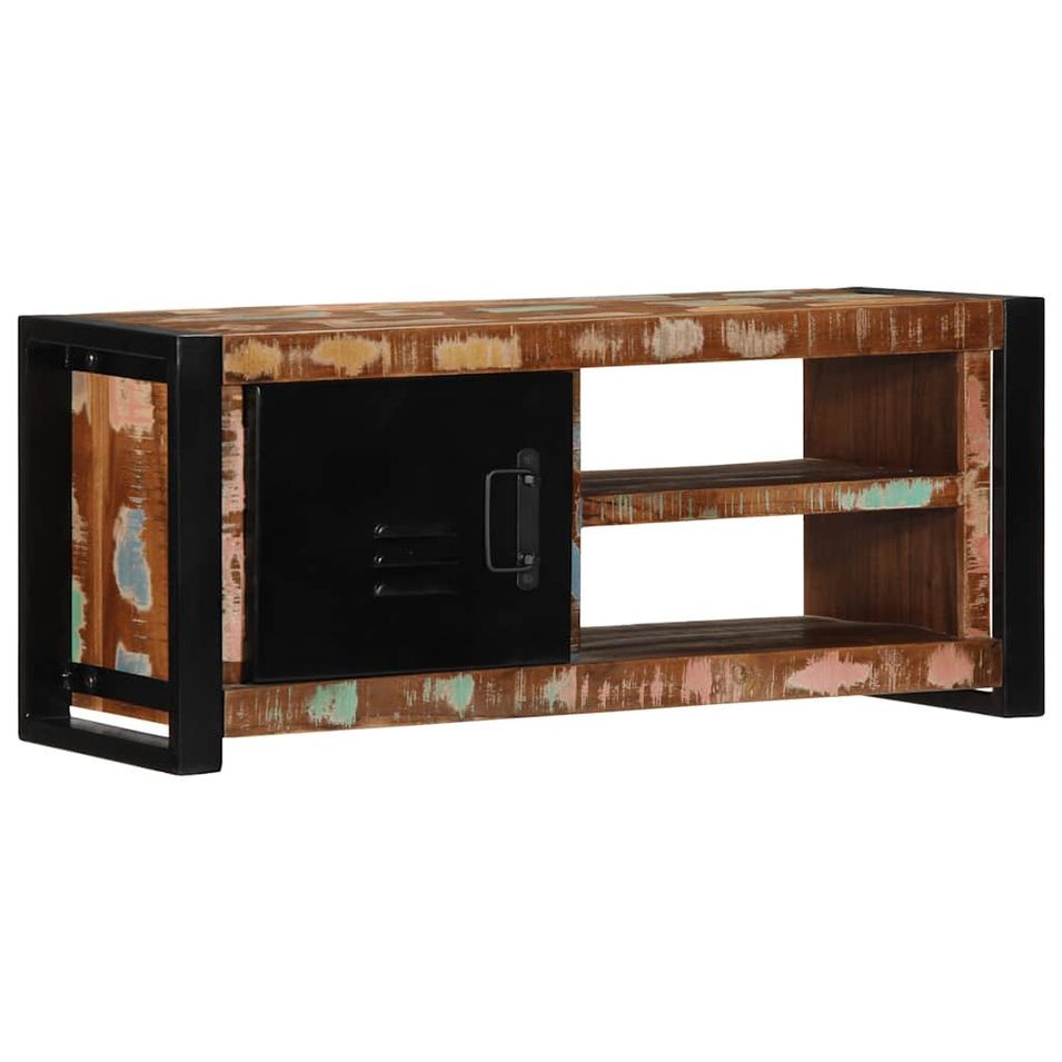 Meuble TV 80x30x35 cm bois massif de récupération - Photo n°1