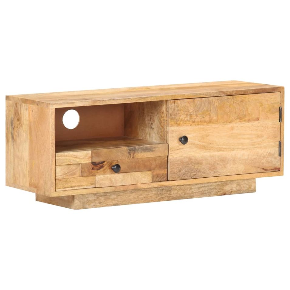 Meuble TV 90x30x35 cm Bois massif de manguier - Photo n°1