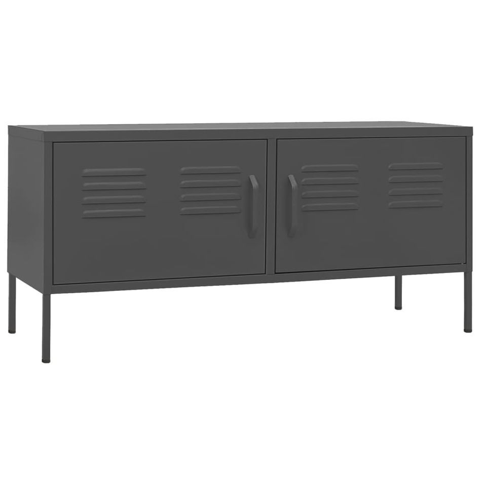 Meuble TV Anthracite 105x35x50 cm Acier - Photo n°1