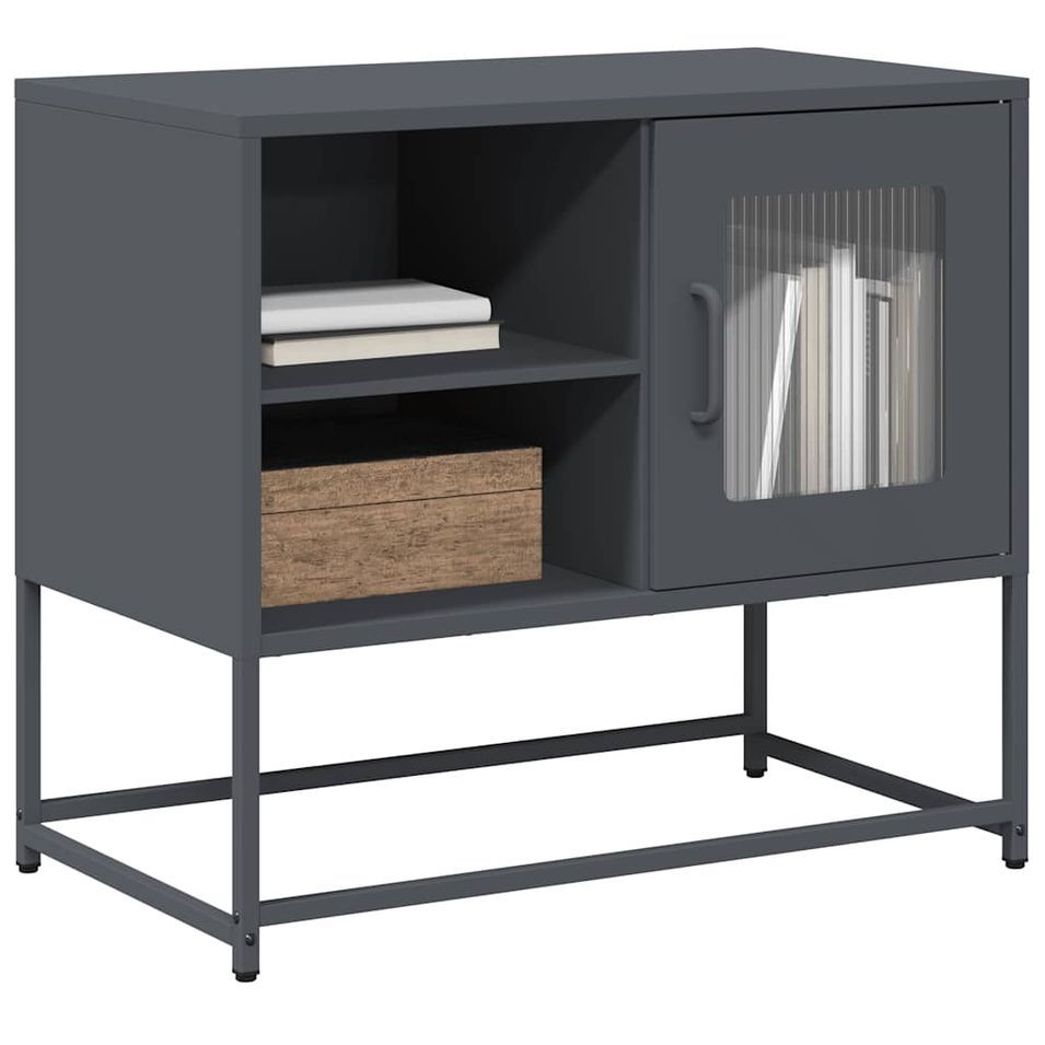 Meuble TV anthracite 68x39x60,5 cm acier - Photo n°1