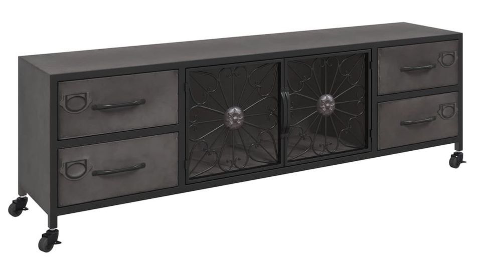 Meuble TV Argenté 110x30x40 cm Fer - Photo n°1