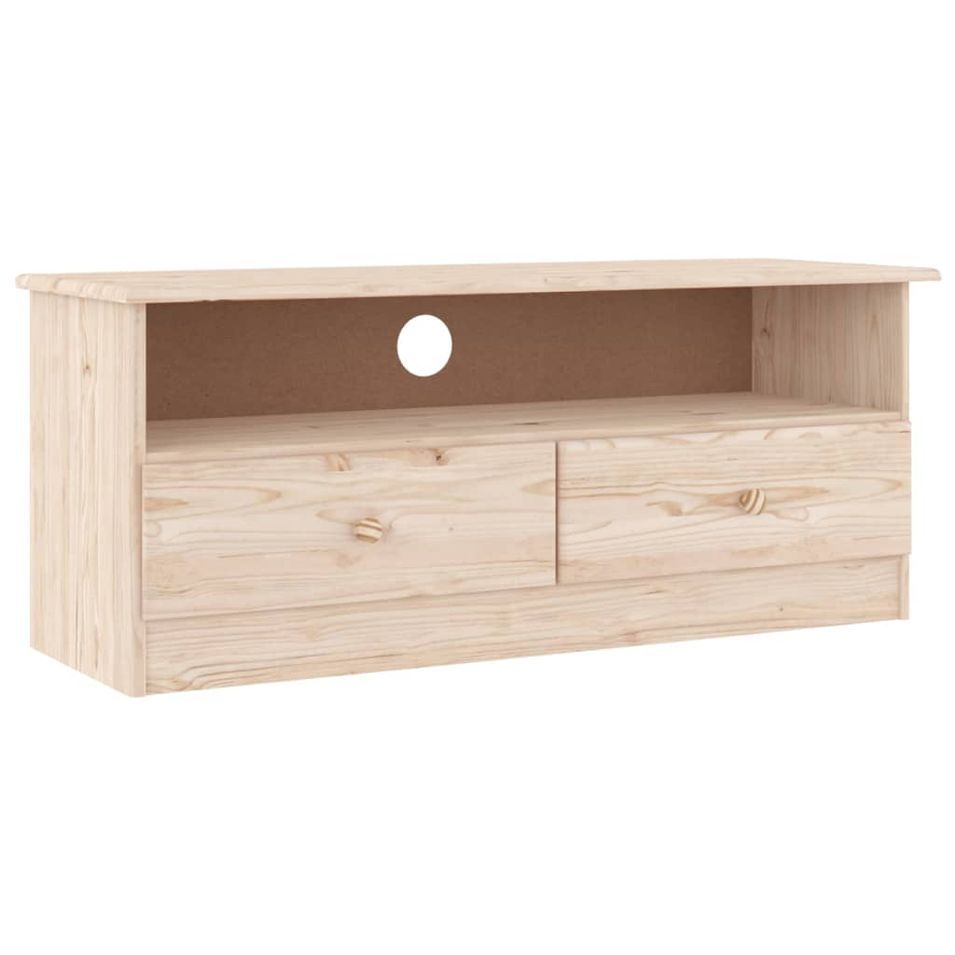 Meuble TV avec tiroirs ALTA 100x35x41 cm bois massif de pin - Photo n°1