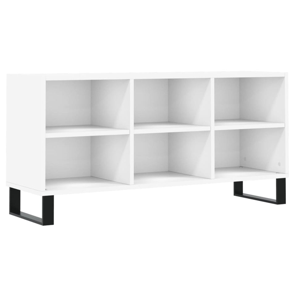 Meuble TV blanc 103,5x30x50 cm bois d'ingénierie - Photo n°1