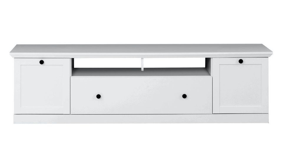 Meuble TV blanc 3 portes style campagnard moderne Valex 177 cm - Photo n°1