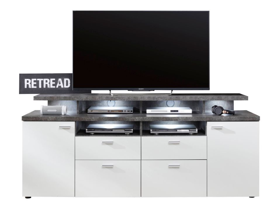 Meuble TV blanc mat Kolz 180 cm - Photo n°1