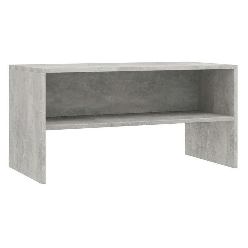 Meuble TV bois gris effet béton Thela 80 cm - Photo n°1