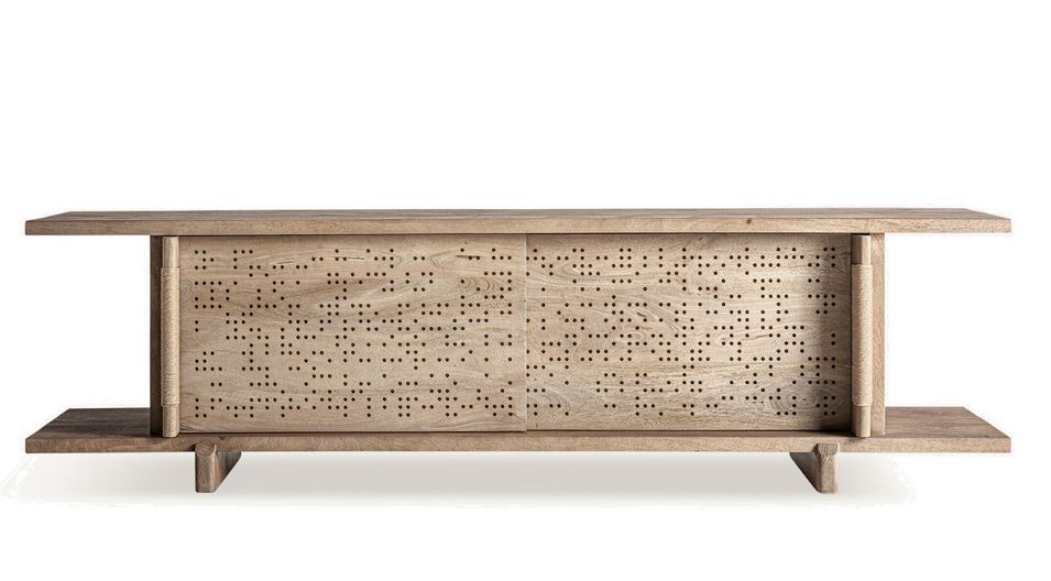 Meuble TV bois massif clair JACQUARD 220 cm – Design estudi{H}ac - Photo n°1