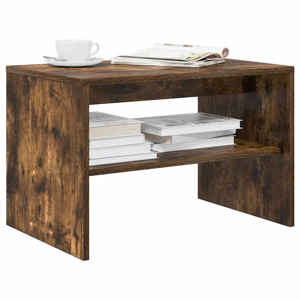 Meuble TV chêne fumé 60x40x40 cm bois d'ingénierie - Photo n°1