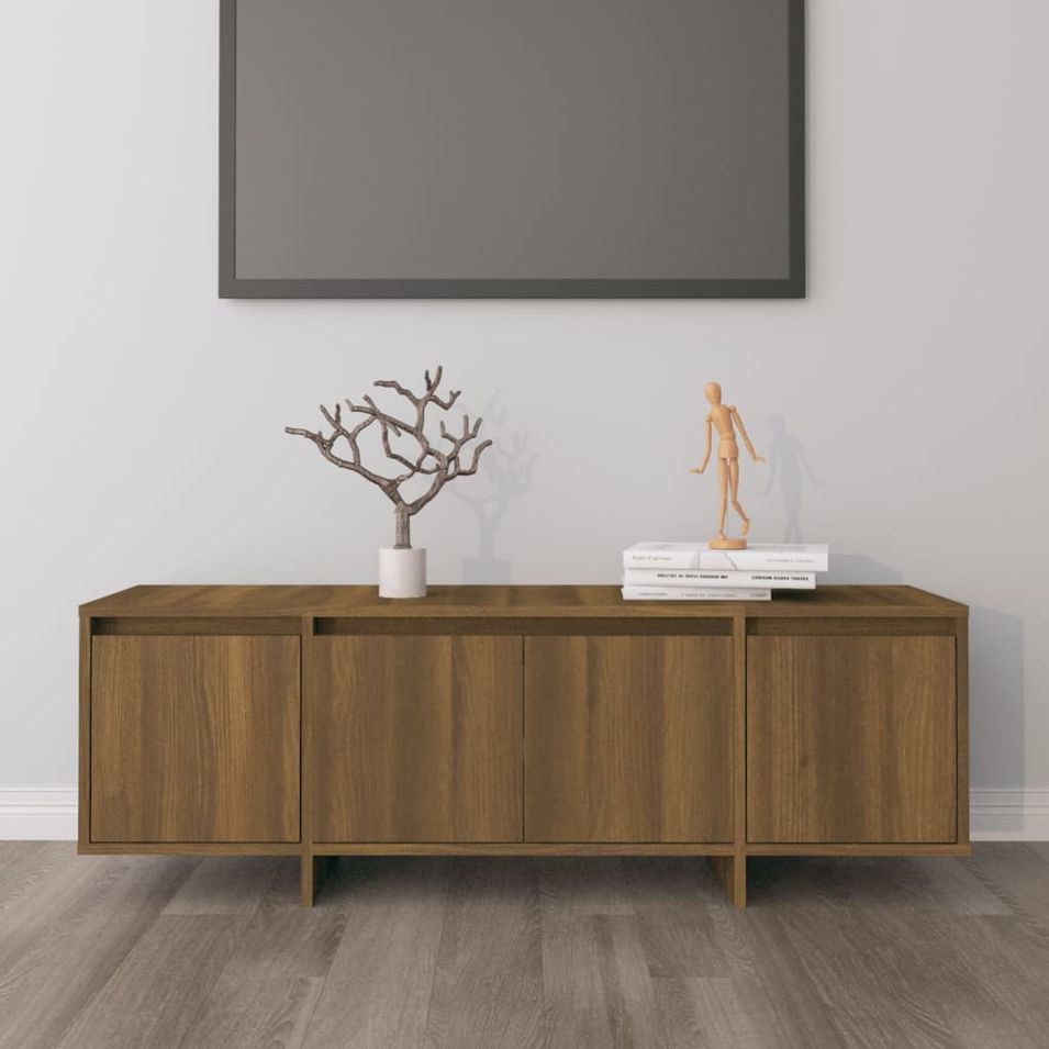 Meuble TV Chêne marron 120x30x40,5 cm Bois d'ingénierie - Photo n°1