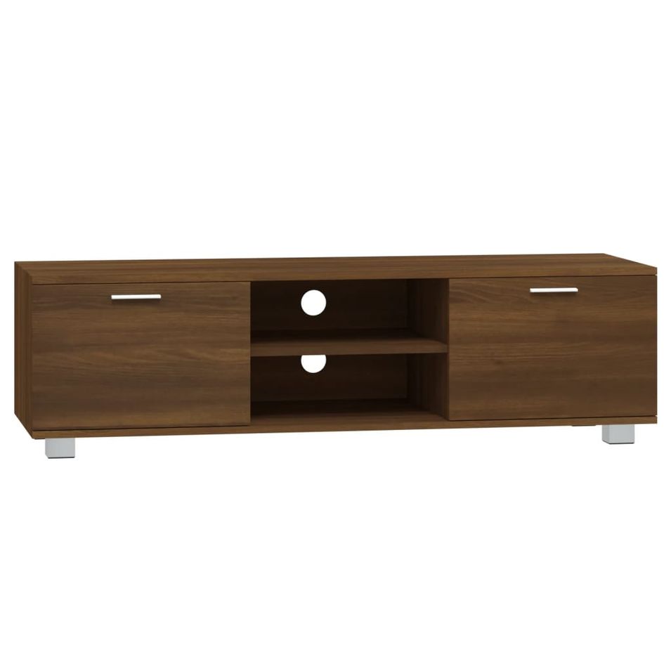 Meuble TV Chêne marron 140x40,5x35 cm Bois d'ingénierie - Photo n°1