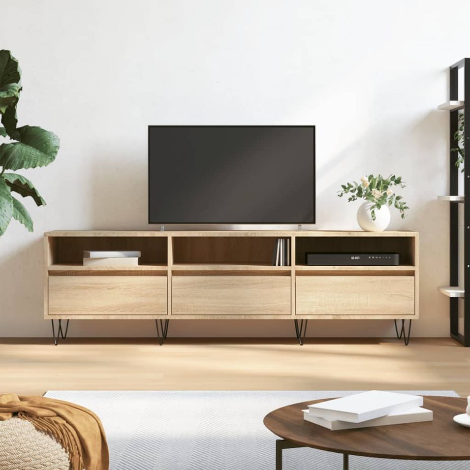 Meuble TV chêne sonoma 150x30x44,5 cm bois d'ingénierie - Photo n°1