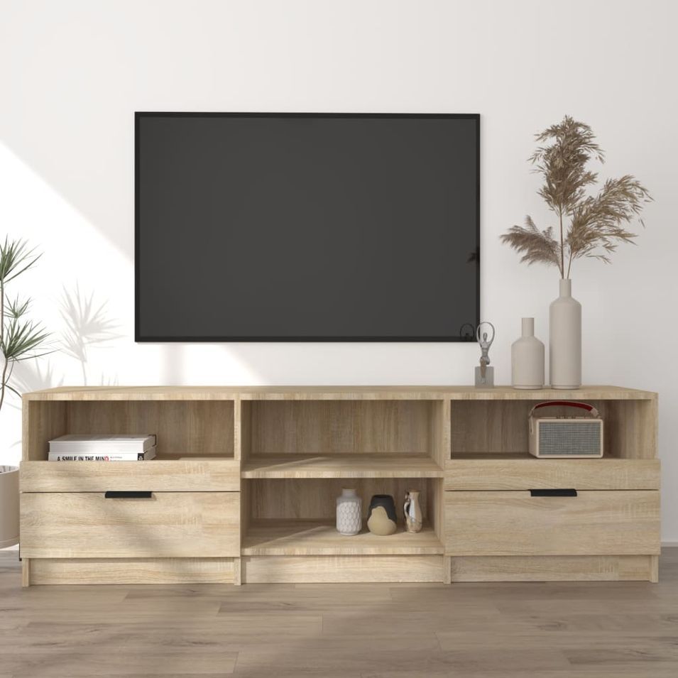 Meuble TV Chêne sonoma 150x33,5x45 cm Bois d'ingénierie - Photo n°1