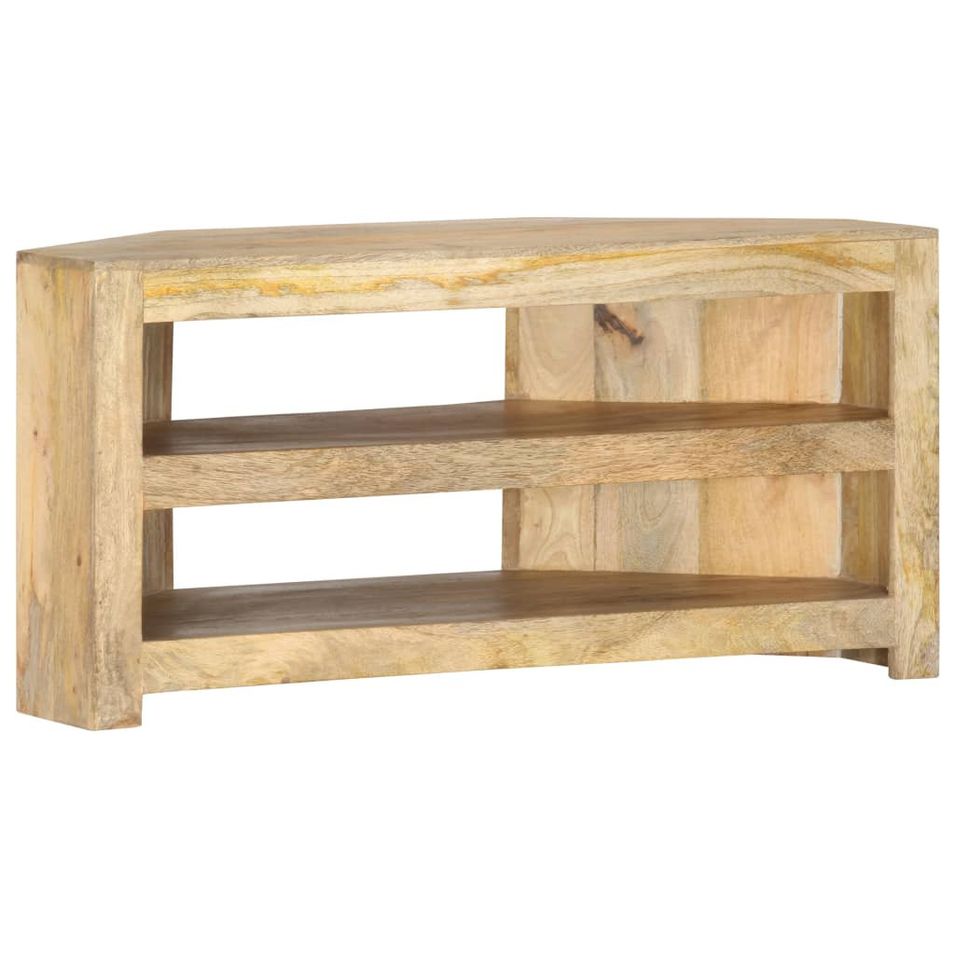 Meuble TV d'angle 90x45x45 cm Bois de manguier solide - Photo n°1