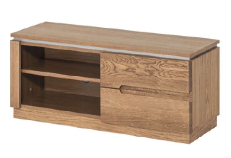 Meuble TV en bois de chêne rustique Manky 108 cm - Photo n°1