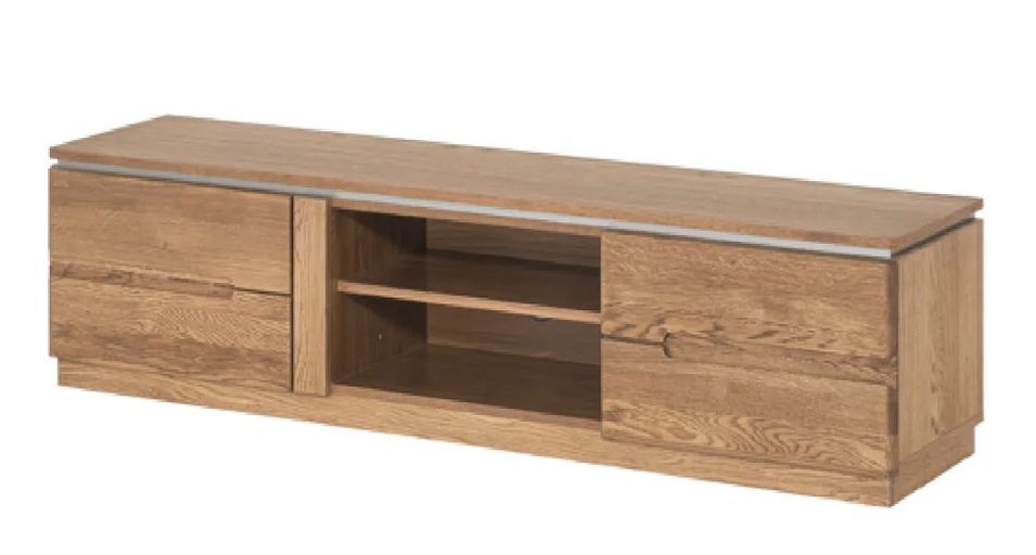 Meuble TV en bois de chêne rustique Manky 163 cm - Photo n°1