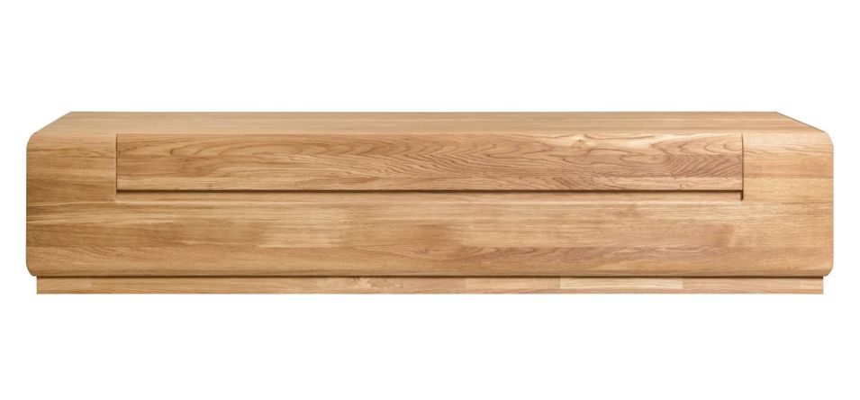 Meuble TV en bois massif de chêne miel Divina 180 cm - Photo n°1