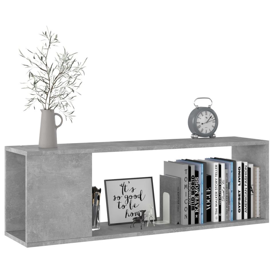 Meuble TV Gris béton 100x24x32 cm - Photo n°1