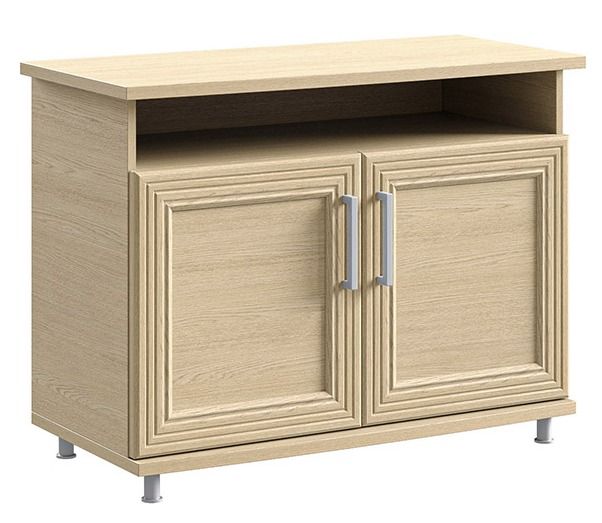 Meuble TV moderne 2 portes 1 niche chêne clair Italino 105 cm - Photo n°1