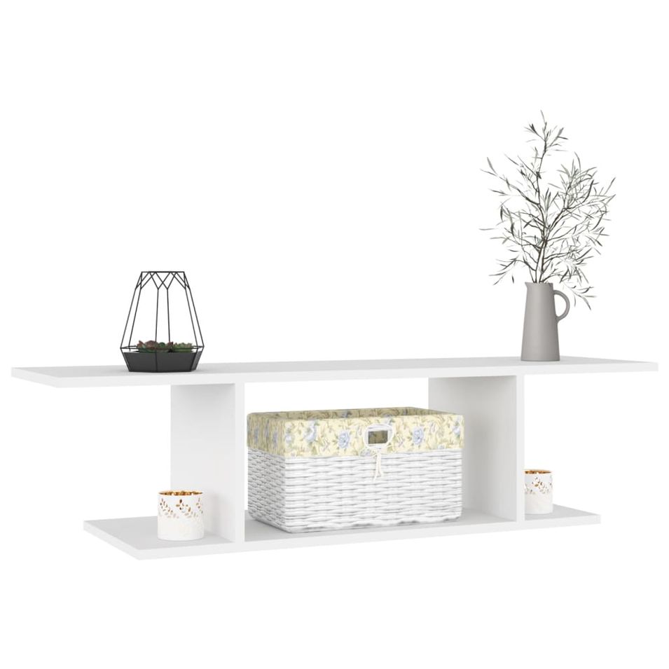 Meuble TV mural Blanc 103x30x26,5 cm - Photo n°1