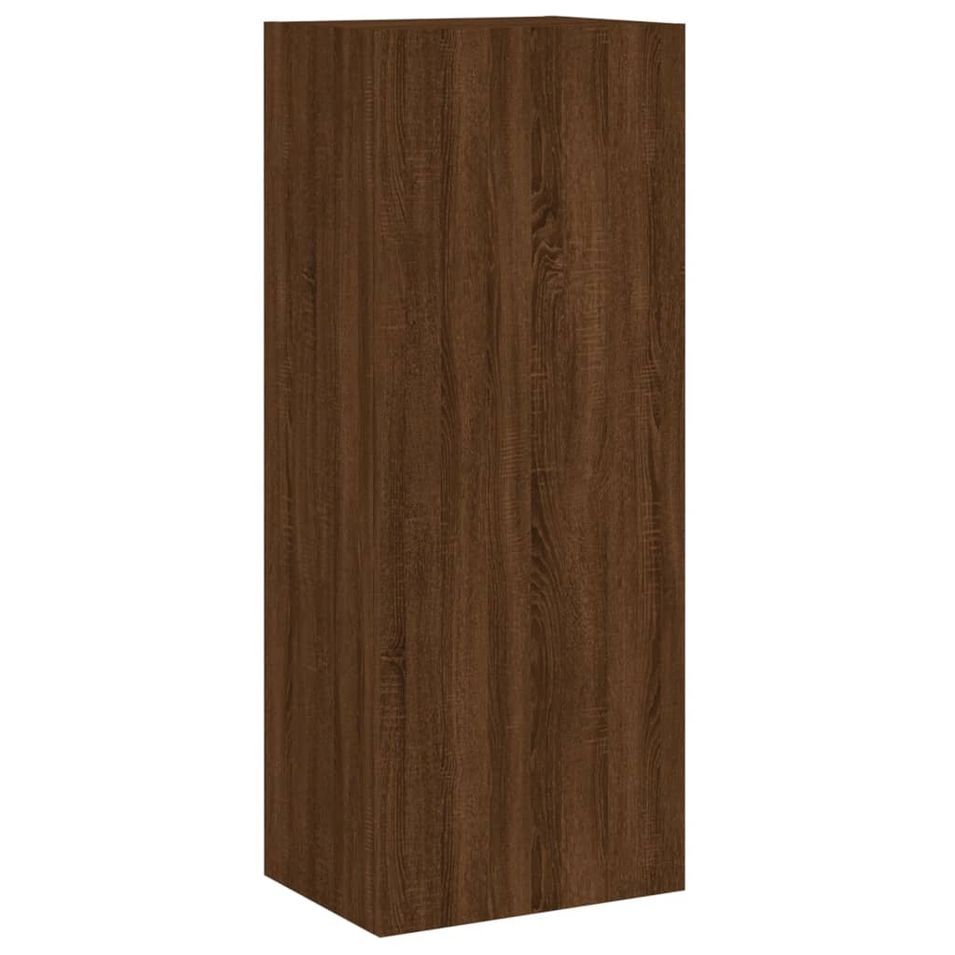 Meuble TV mural chêne marron 40,5x30x102 cm bois d'ingénierie - Photo n°1