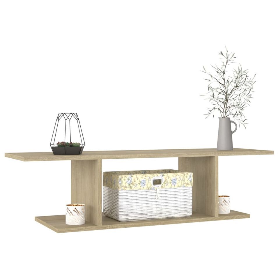 Meuble TV mural Chêne sonoma 103x30x26,5 cm - Photo n°1