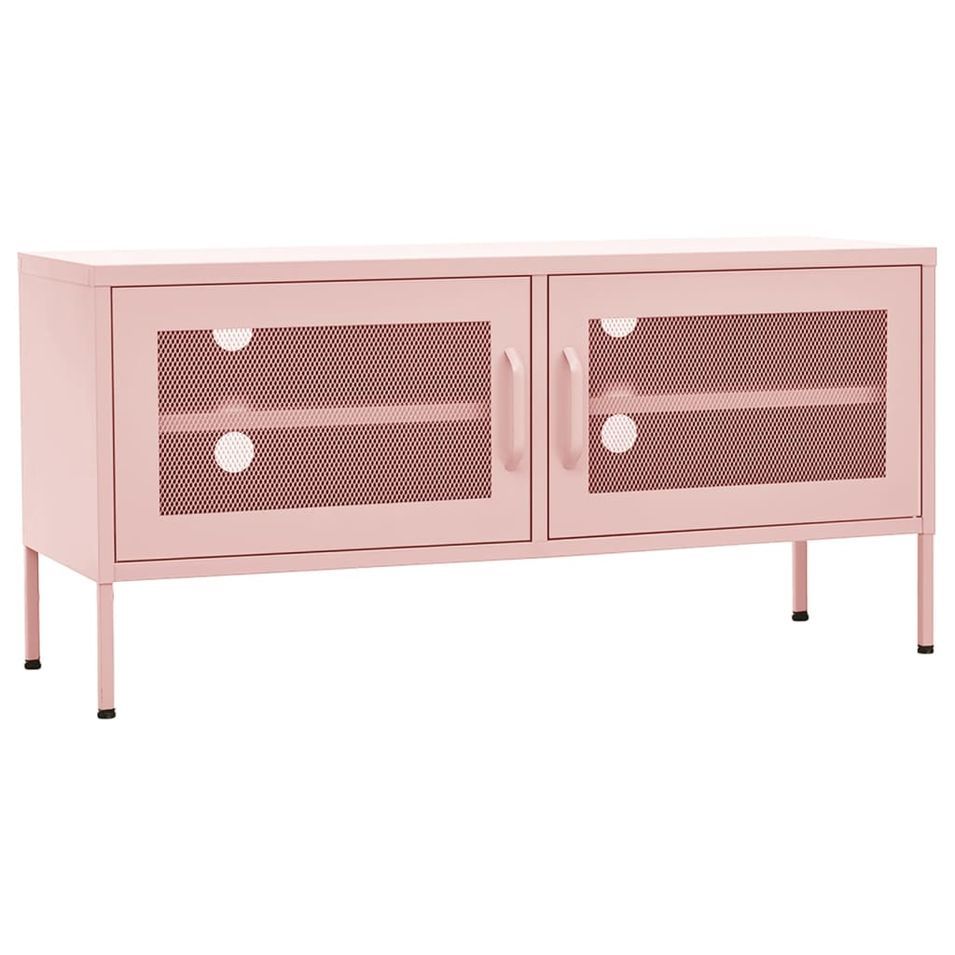 Meuble TV Rose 105x35x50 cm Acier - Photo n°1