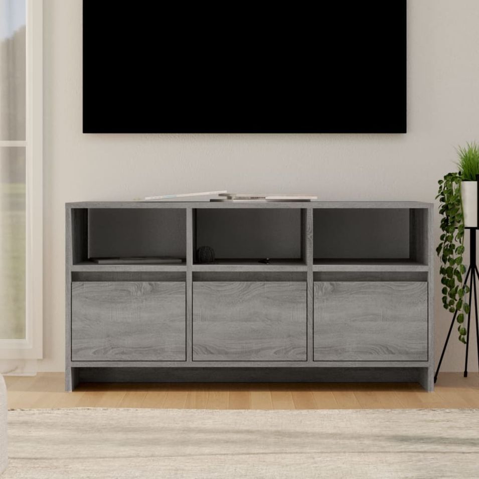 Meuble TV Sonoma gris 102x37,5x52,5 cm Bois d'ingénierie - Photo n°1