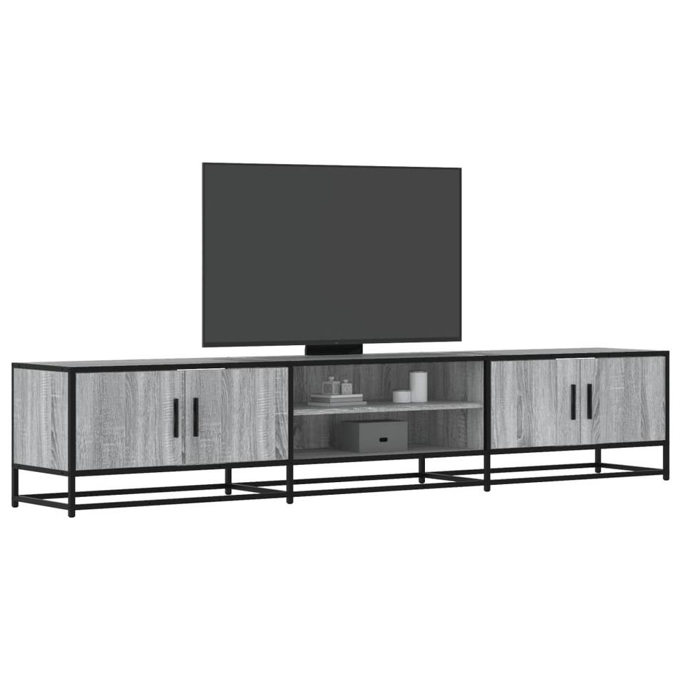 Meuble TV sonoma gris 210x35x41 cm bois d'ingénierie - Photo n°1