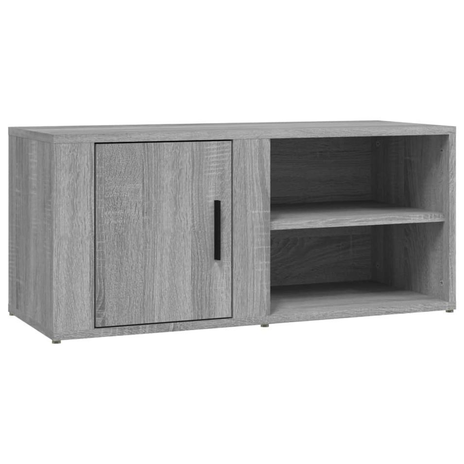 Meuble TV Sonoma gris 80x31,5x36 cm Bois d'ingénierie - Photo n°1