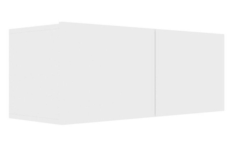 Meuble TV suspendu 2 portes bois blanc Oned 80 cm - Photo n°1