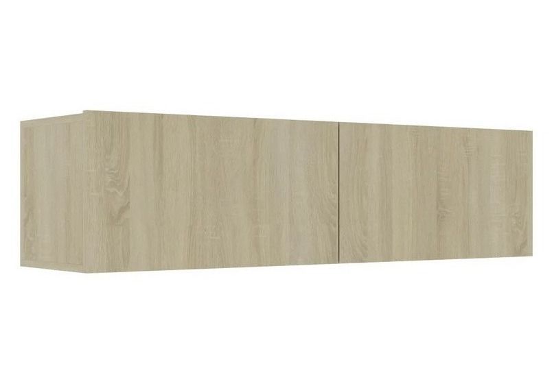 Meuble TV suspendu 2 portes bois chêne clair Oned 120 cm - Photo n°1