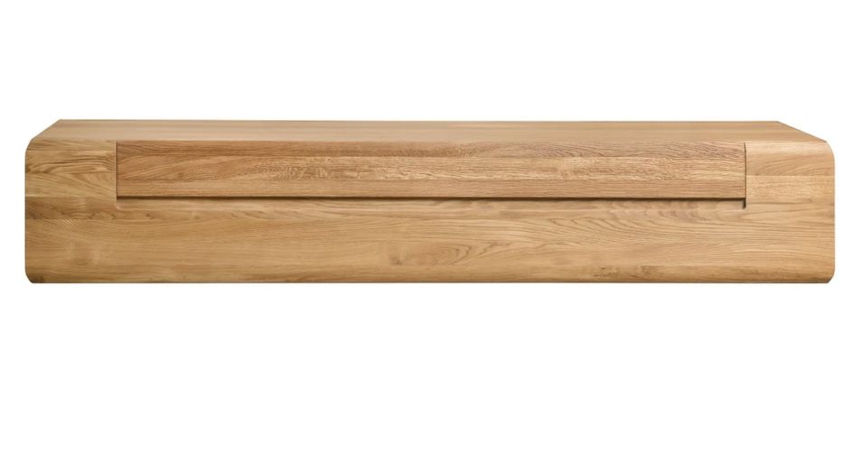 Meuble TV suspendu en bois massif de chêne miel Divina 180 cm - Photo n°1