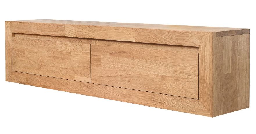 Meuble TV suspendu en chêne massif Venida 100 cm - Photo n°1