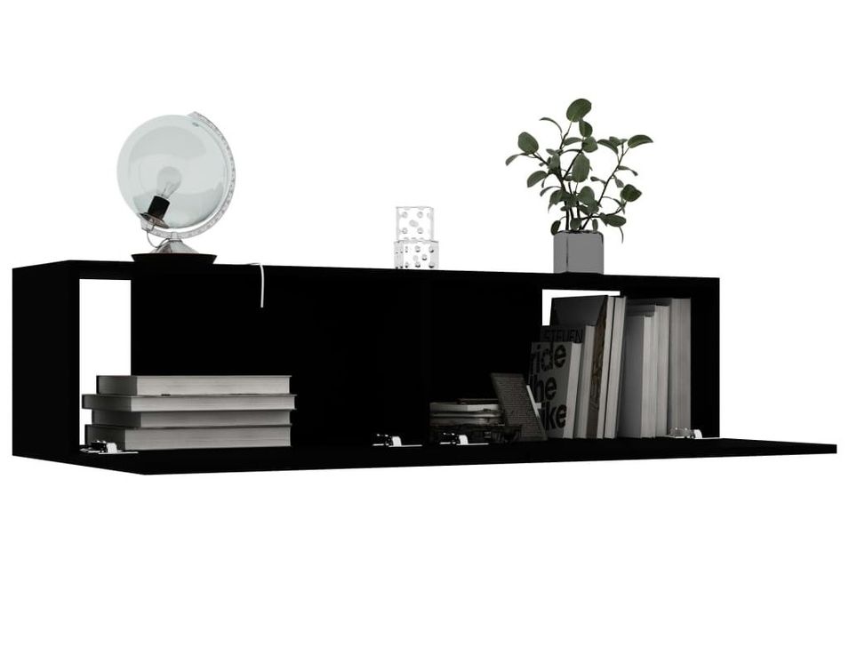 Meuble TV suspendu Noir 120x30x30 cm - Photo n°1