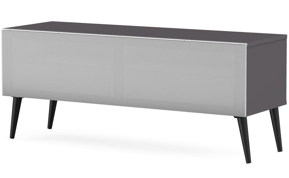 Meuble TV tissu acoustique et mélaminé gris Helsinborg 120 cm - Photo n°1