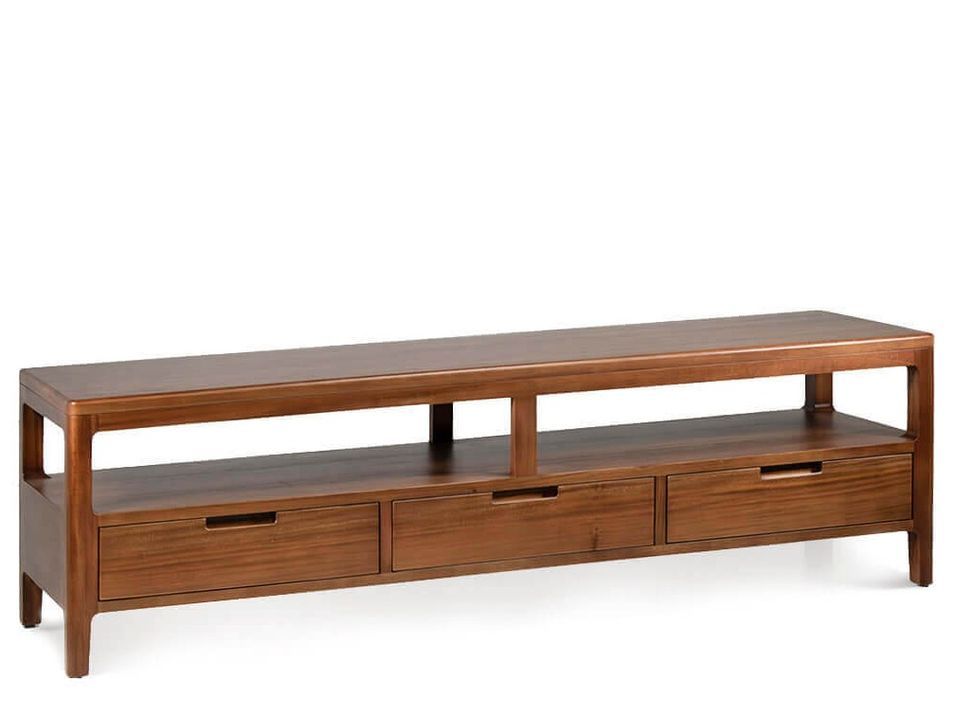 Meuble TV VALENCIA – Bois massif d’acajou – 160 cm - Photo n°1