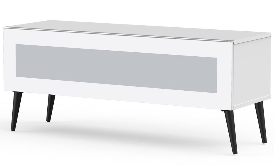 Meuble TV verre infrarouge et mélaminé blanc Goteborg 120 cm - Photo n°1